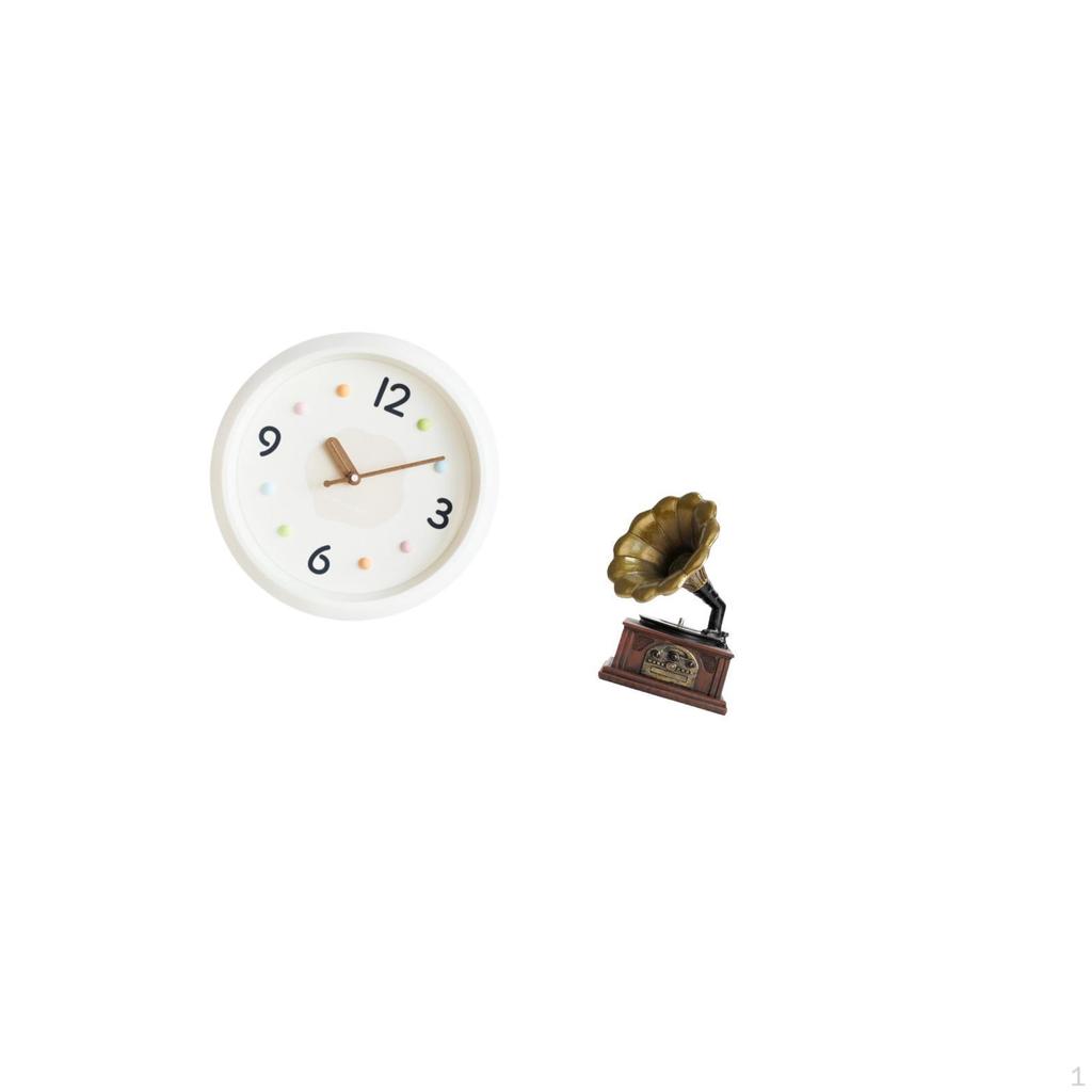 Contemporary Decorative Wall Clock Sculpture Vintage Resin Figurine Ornament Quiet Large Numerals