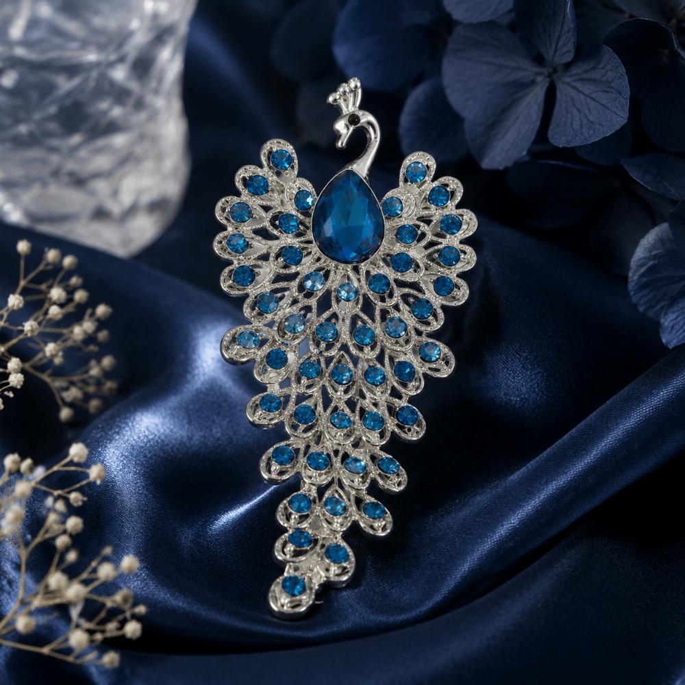 Crystal Peacock Rhinestone Brooch Exquisite Chest Flower Pin Peacock Badge Pin For Suits