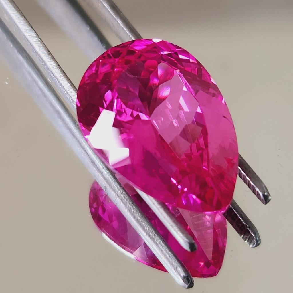 22.00 Cts Flawless Certified Pink Sapphire Pear Cut Loose Gemstone p481