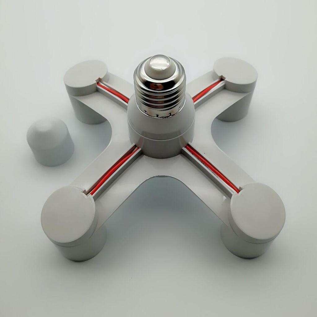 Multi-Socket E27 Lamp Holder Splitter: 1-to-2, 1-to-3, 1-to-4, 1-to-5 Spiral Head Adapter
