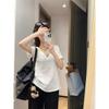 White V-neck bamboo cotton short-sleeved women's summer casual loose and comfortable bottoming top simple and versatile basic T-shirt