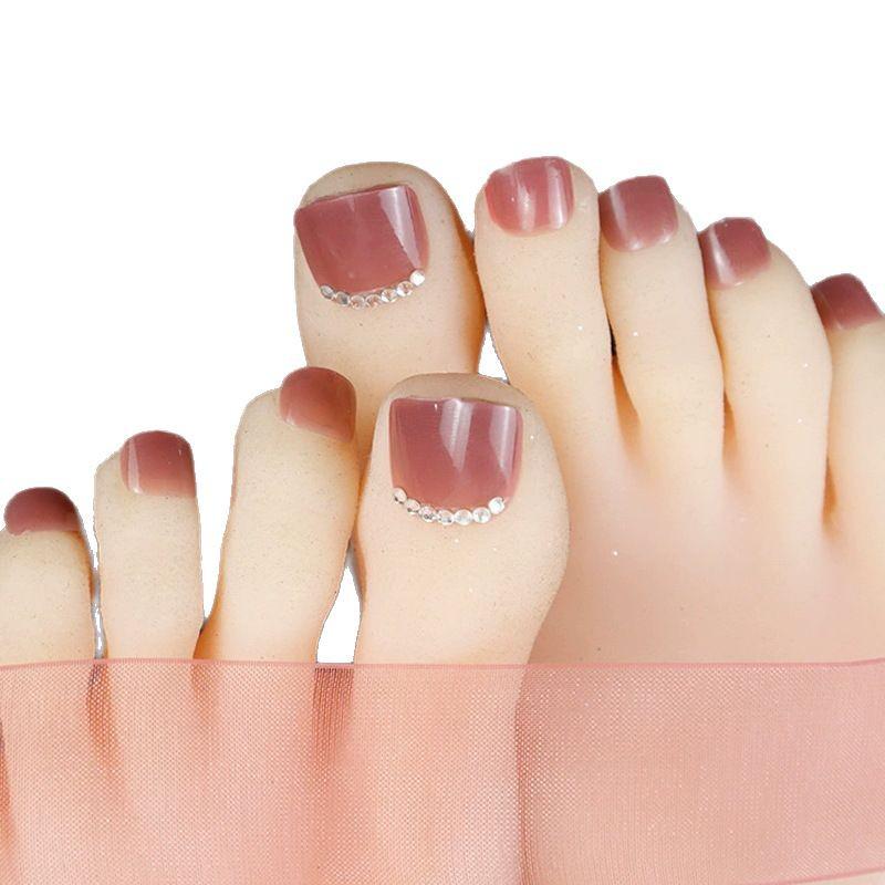 Crystal Green Cat Eye Toenail Stickers - Handmade Light Therapy Nail Patches