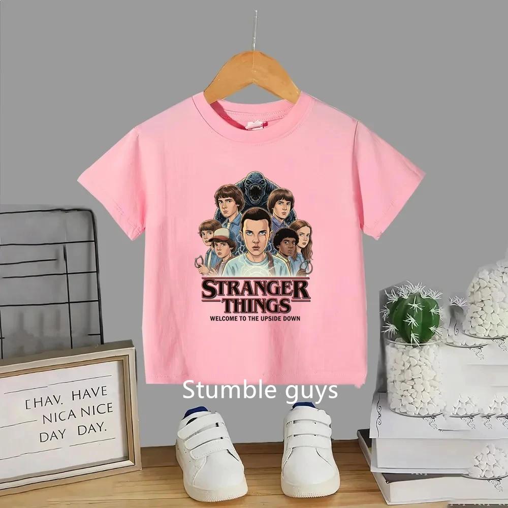 Children's Holiday Style 'Stranger Things' Summer Boys' Clothing Girls' Short-Sleeve Anime T-Shirt