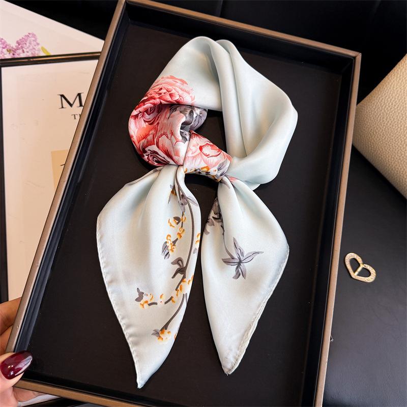 

Print Scarf Hijab Silk Fashion Shawl Wraps Bandana Headband Neckerchief Ribbon Headscarf Luxury Brands Female Foulards Femme 70x70cm