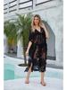 European & American Water-Soluble Embroidery Sexy Beach Cover-Up Shirt Dress for Women