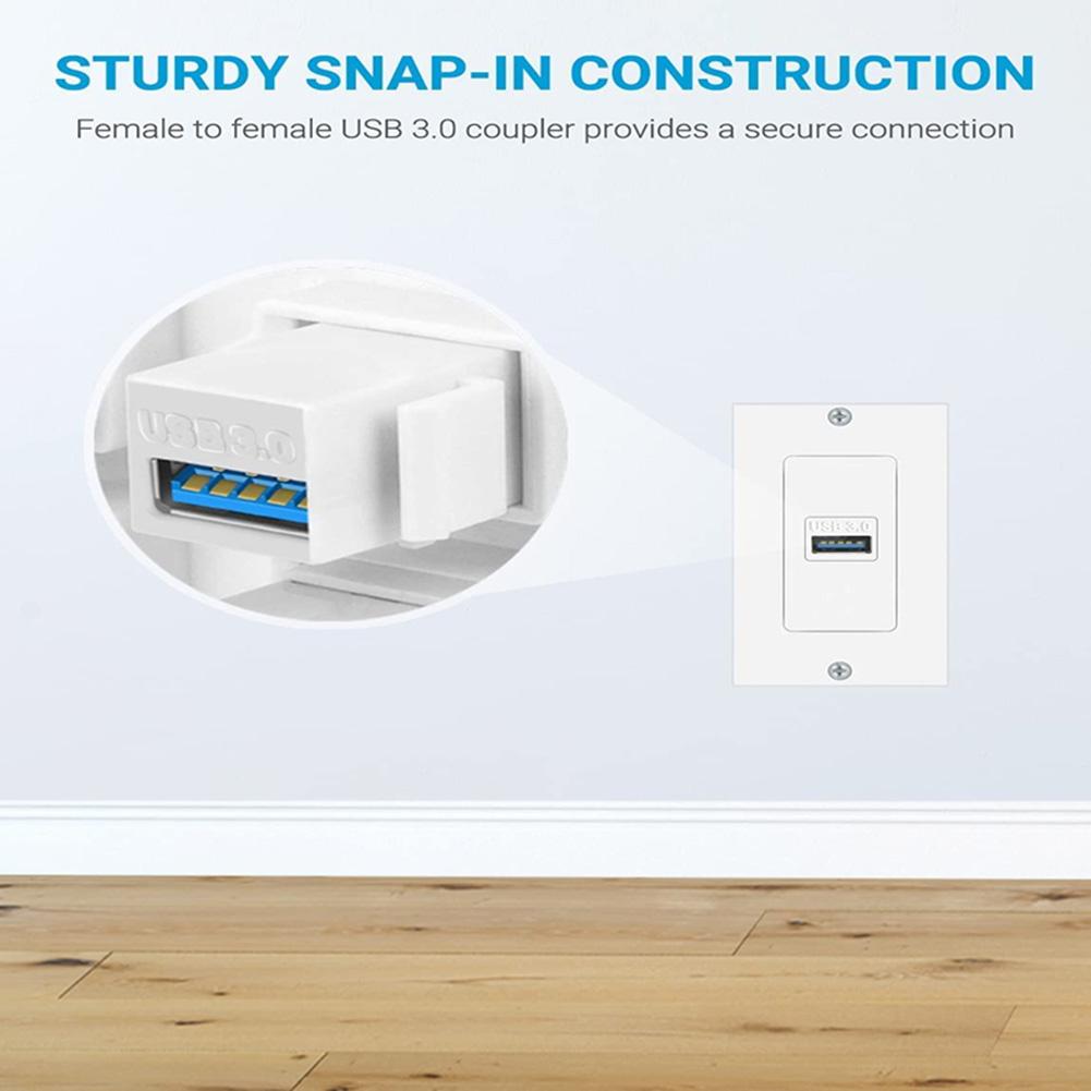 USB 3.0 Keystone Jack Inserts Connect Equipment with USB Port USB To USB Adapter Easy Installation Female Coupler Insert