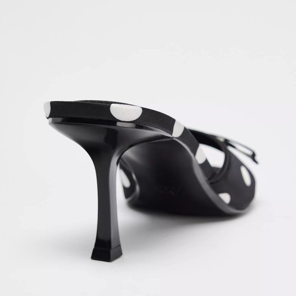 Slipper Mules High Heels Shoes Summer Best Street Look Females Dot Open Toe Bow Strappy Sandals Women Slides Plus Size