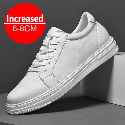 Fashion New Men's Sneakers Elevator Shoes Invisible Inner Height Increasing 6/8CM White Tennis Men Sports Shoes Heighten Increased Shoes