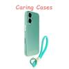 Pour Étui iPhone 17 Pro Max Vert Clair Silicone Mat Fin Cordon de Lanière Couverture Complète Compatible avec iPhone 16 15 14 13 12 11