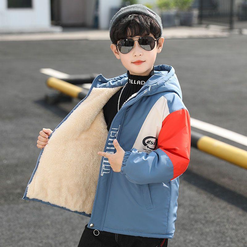 Boys' Fleece-Lined Thick Jacket: Stylish Fleece-Lined Jackets for Kids for Fall and Winter
