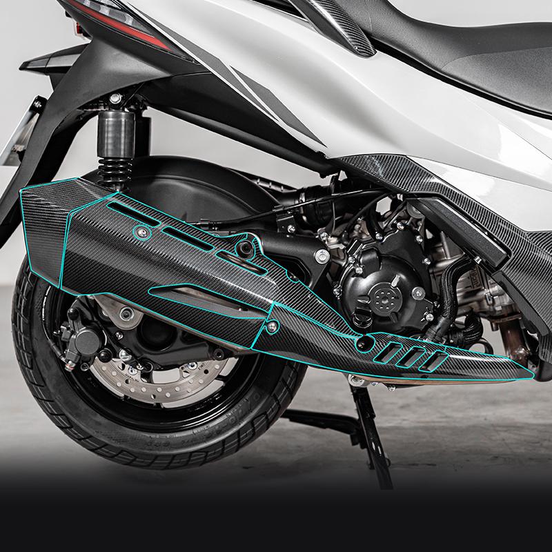 For Motor Bike ZONTES 350E Motorcycle Carbon Fiber Stickers Fairing Kits Pasted On Bike Plastic Area Accessories Refit Decals