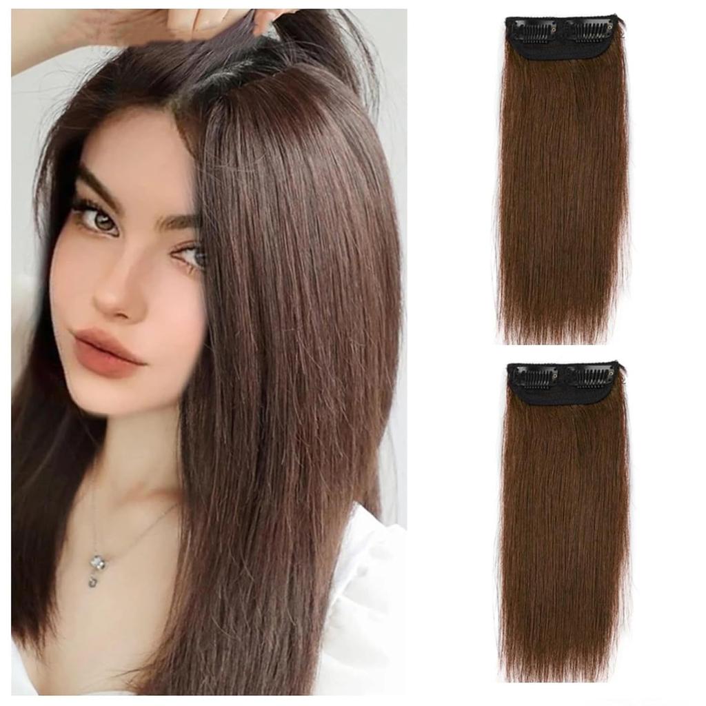 Additional Invisible and Seamless Synthetic Hair Extensions On Both Sides of the Head