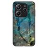 For Xiaomi Redmi Note 14 5G Case Marble Pattern Tempered Glass+PC+TPU Protective Phone Cover