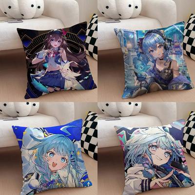 Hololive Cartoon Pillow Case Throw Pillow Cover Nordic Vintage Style Cushion Covers Home Living Room Sofa Couch Seat