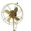 Floor Fan Nautical Brass Antique Finish with Brown Wood Tripod Pedestal Floor Fan | Retro Industrial Modern Twist with Unique Design Decor
