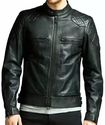 Stylish Genuine Lambskin Leather Men's Jacket Black  Soft Real Handmade Lambskin
