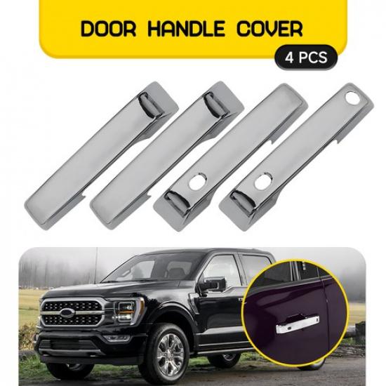 4X Chrome Handle Door Covers W/ Smartkey For -2025 Ford F250 F350 Super Duty