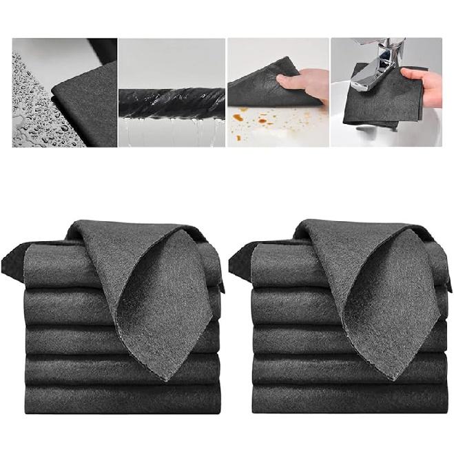 5PC Thickened Magic Cleaning Cloth, Reusable Microfiber Cleaning Rags for TV, Cars, Windows, Lint Free, Odorless, Machine Washable