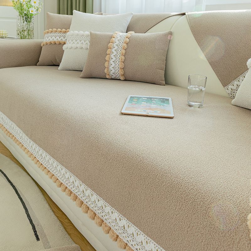 Solid Color Chenille Sofa Cushion, Universal Simple Modern Sofa Cover In All Seasons, Non-Slip And Dirt-Resistant Combination Sofa Cushion