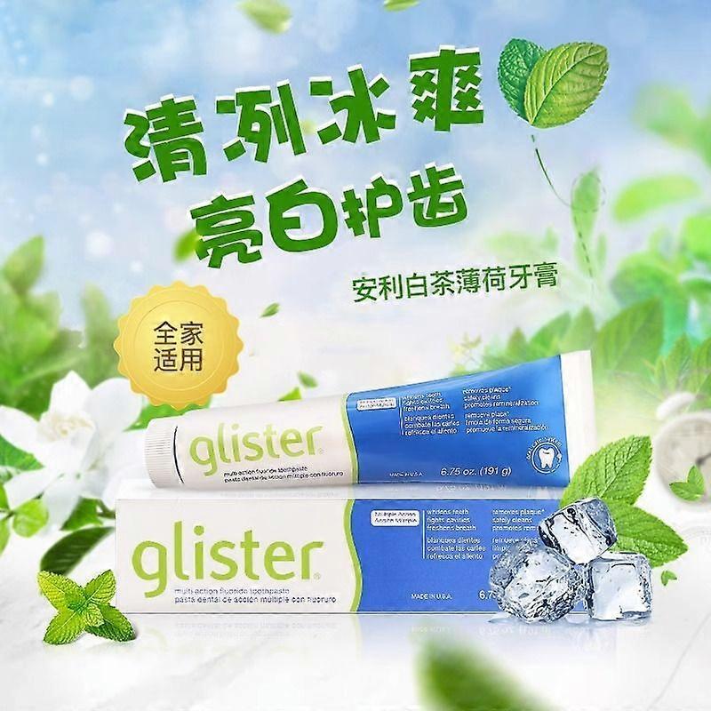 Amway GLISTER Mehrfachwirkung Fluorid-Zahnpasta 200g, 2er-Pack Neue Verpackung, Stärkt das Zahnfleisch, Erfrischt den Atem, Familienpackung