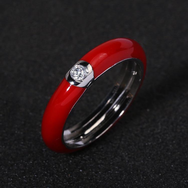 Креативное кольцо для женщин, европейское и американское ретро, цветное эмалевое кольцо, позолоченное, минималистичное No. 6