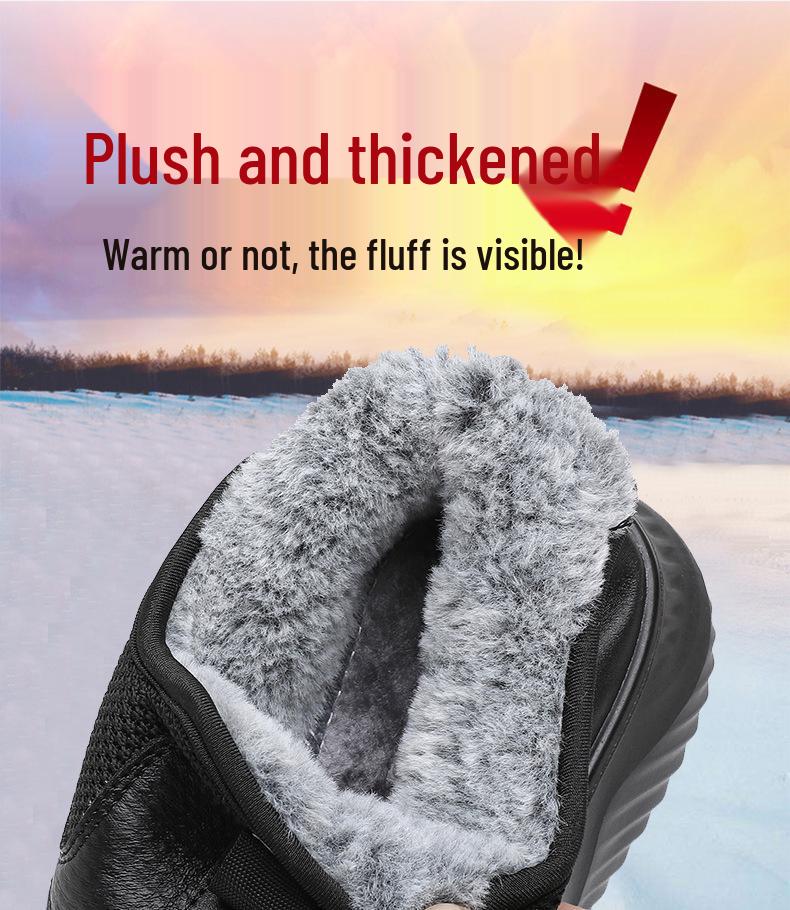 Herren Winter Wasserdicht Rutschfest Plüsch Baumwollschuhe für Ältere