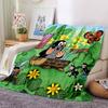 1pc Garden Bugs Bees Flannel Blanket,Ultra Soft Warm Plush Throw for Home Bedroom Bed Sofa Cover Camping Picnic Gift Y7246