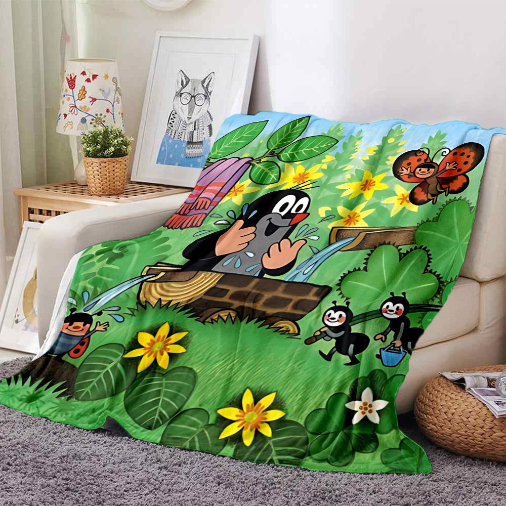 1pc Garden Bugs Bees Flannel Blanket,Ultra Soft Warm Plush Throw for Home Bedroom Bed Sofa Cover Camping Picnic Gift Y7246