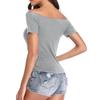 Women's Fashion Slim Fit Off Shoulder Short Sleeve T-Shirt Top
