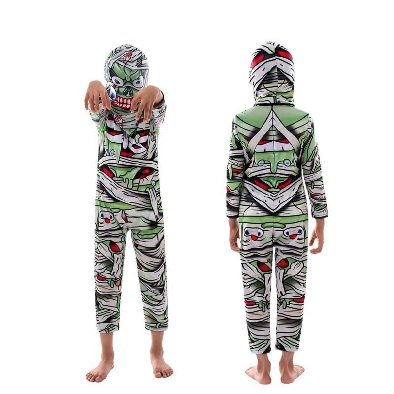 New Halloween Mummy Cosplay Costume For Children Thrilling All-in-one Outfit!