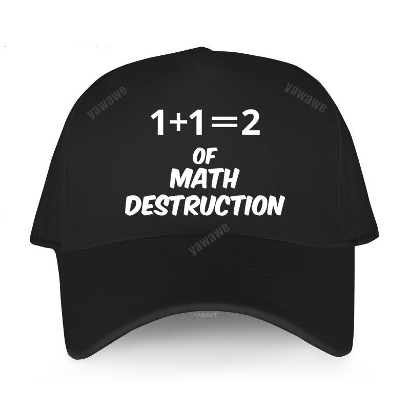 Black Casual Boys Printed Baseball Cap 1+1=2 Weapon of Math Destruction Man Women Summer Hat outdoor Snapback caps sport bonnet