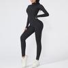 Zipper Jumpsuit: Slimming Long Sleeve Yoga & Fitness Wear