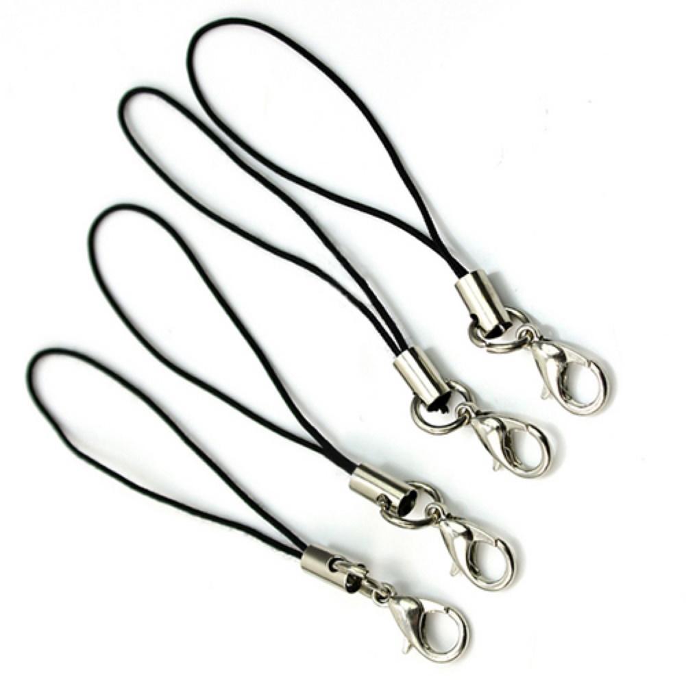 100 Pcs Black Cell Phone Lanyard Cords Strap Lariat Mobile Lobster Clasp