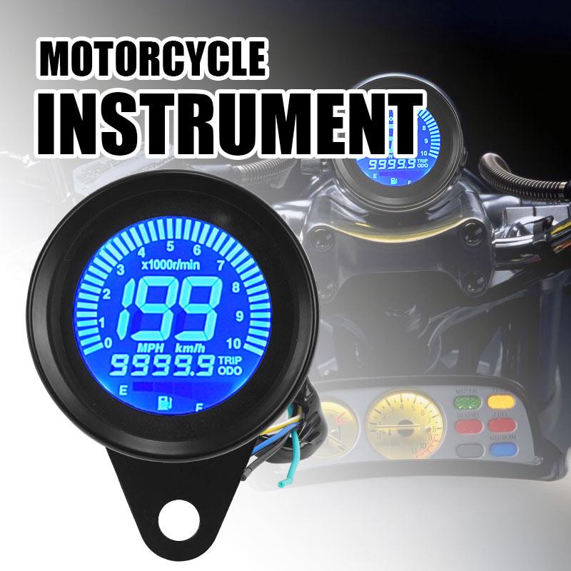 7 Color Motorcycle Speedometer LCD Digital Screen Motorcycle Scooter ATV Retro Dashboard Instruments Oil Gauge Meters Universal