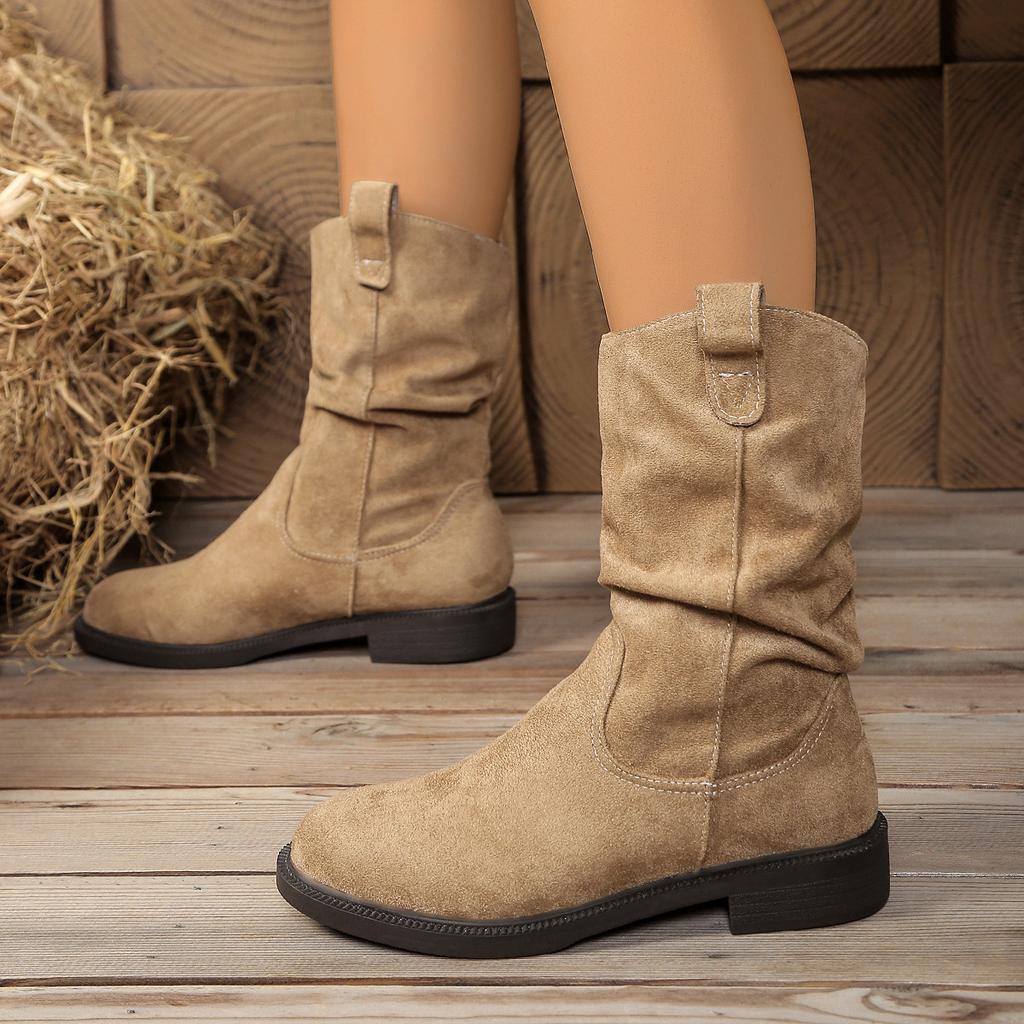 Women's Wide Width Roman Style Martin Shoes, Korean Fashion Pull-On Boots, European Comfort Ankle Booties Wholesale