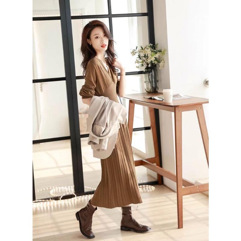 Autumn New Sweater Long Dress Stunning High Sense with Knitted Dress Women's Clothing