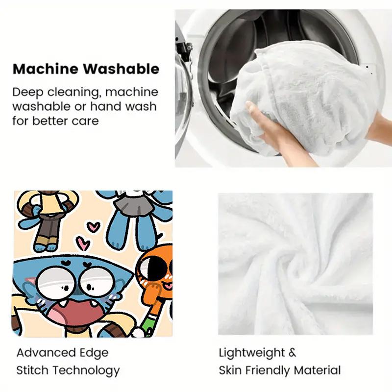 The Amazing World of Gumball 2D Flat Pattern Flannel Blanket High Quality All Seasons Warmth and Comfort Perfect for Christmas Gifts.MMT0918343