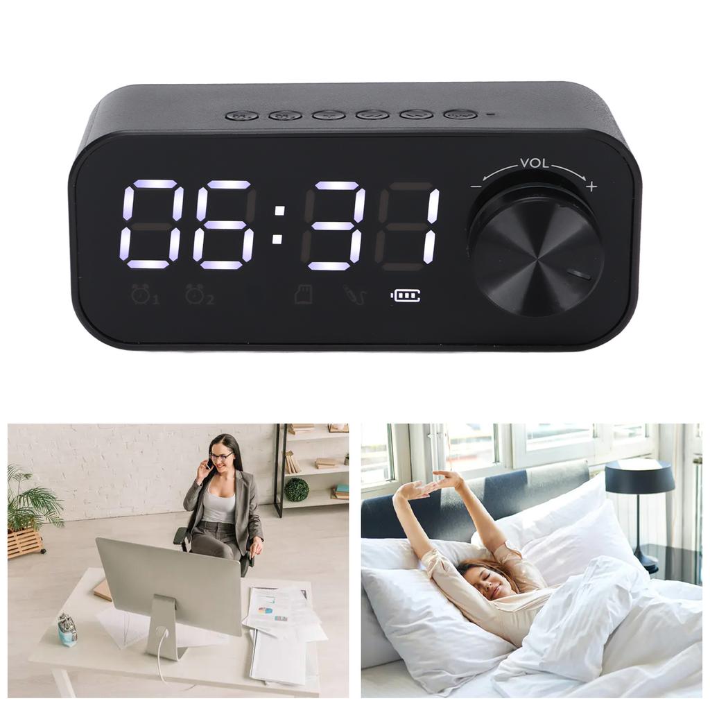 B126 Clock Speaker Multifunctional Portable Alarm Clock Radio with LED