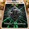 Flannel BlanketBorussia Mönchengladbach Custom Name Text Personalized Soft Warm Throw Blanket Home Decor Gift