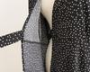 Women's Petite French Polka Dot V-Neck Long-Sleeve Belted Dress - Short Skirt for Spring & Autumn.