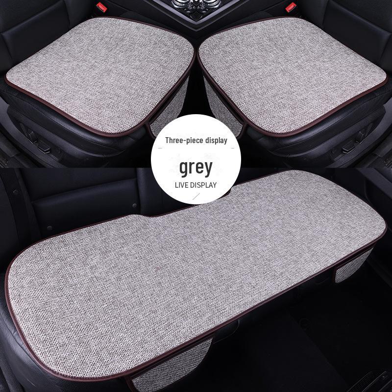 All-Season Light Luxury Ice Silk Linen Car Seat Cushions, Breathable & Non-Slip