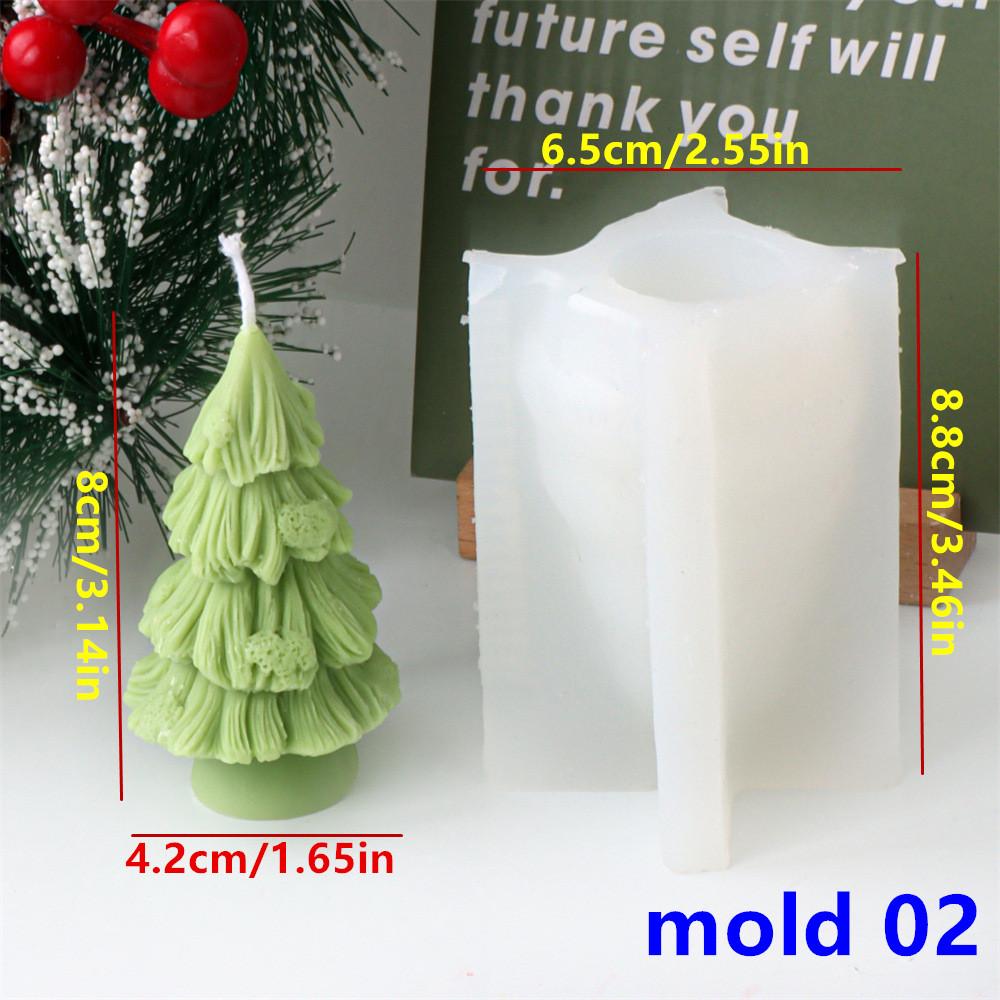 3D Fir Tree Christmas Tree Candle Silicone Mold Five Pointed Star Coniferous Christmas Tree Candle Silicone Mold