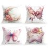 Heimdeko Niedliche Mond-, Schmetterlings- & Sternen-Blumenkissen Muster Kissenbezug Geeignet für Sofa Schlafzimmer Auto Kissenbezug