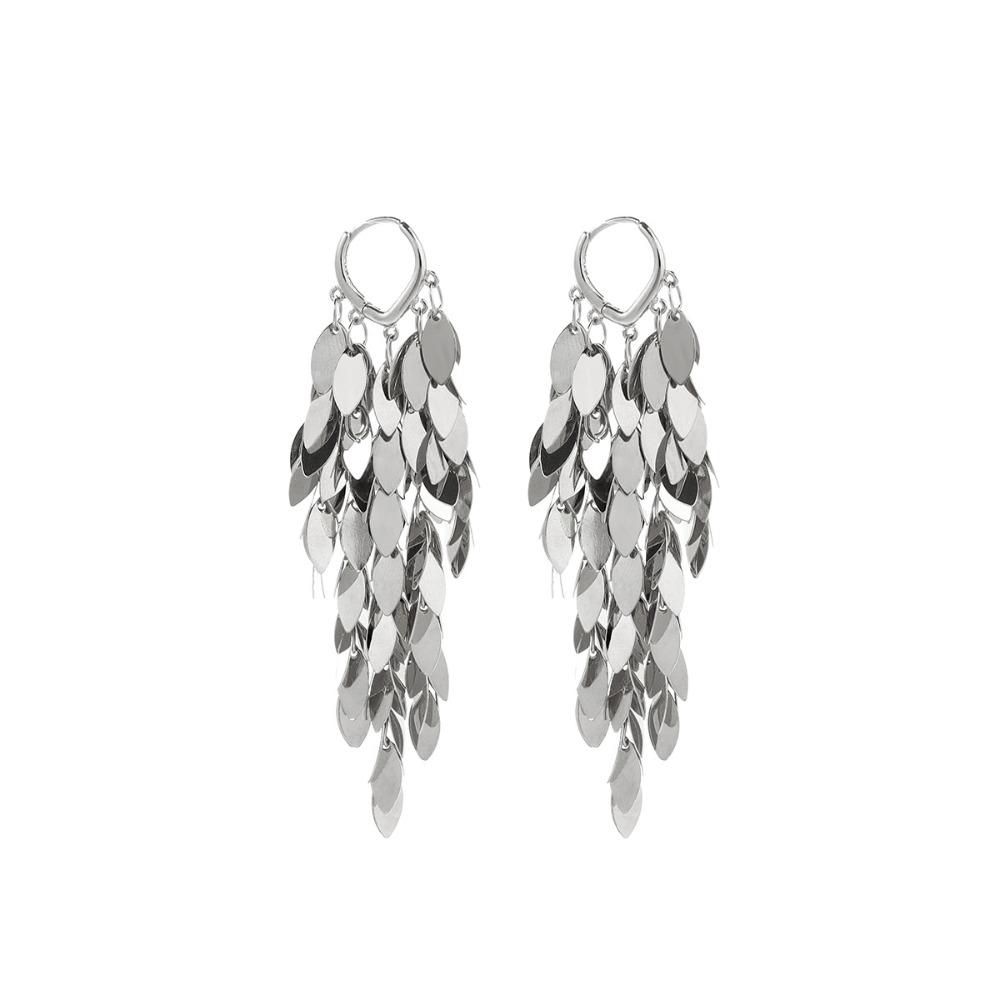 Korean Style Metal Sequin Earrings Zinc Zinc Alloy Gold Earrings Charm Long Tassel Dangle Earrings Girl