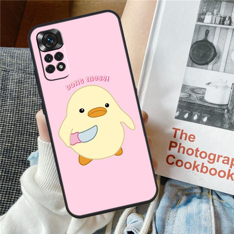 Cartoon Duck Knife Case For Xiaomi Redmi Note 11 8 9 10 12 Pro 12S 11S 10S 9S Redmi 12 9C 10C 12C 13C Cover