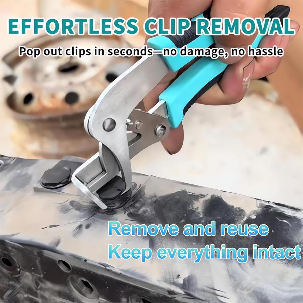 Professional Car Clip Pliers - Automotive Panel Removal Tool for Fasteners, Clips & Rivets | Multi-Function Snap Ring Pliers | Non-Marring Trim