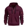 Men's Fleece Warm Hooded Sweatshirt - Chest Pocket Design, Long Sleeved Top, Energetic Style, Cold Resistant Sportswear