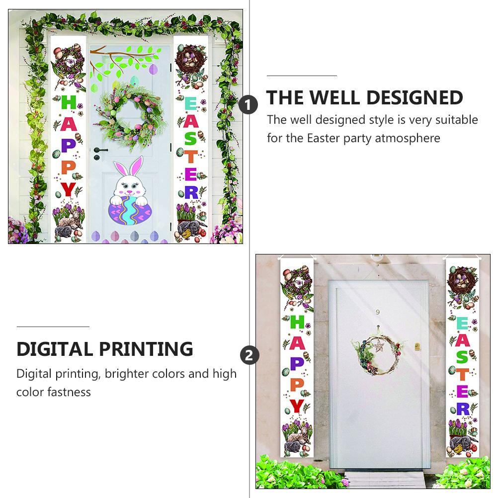 Oster-Couplets Veranda-Schilder Türflagge für die Festivaldekorationen Banner Vorderseite Oxford-Stoff Party