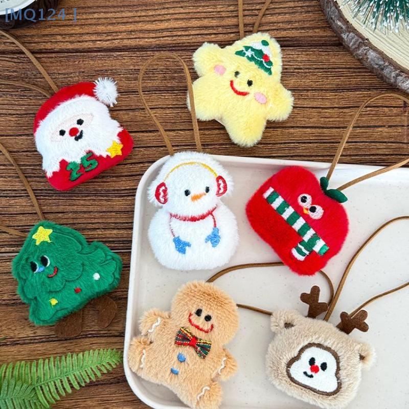 Cute Cartoon Christmas Plush Doll Pendant Christmas Tree Santa Claus Can Write Name Prevent Loss Pendant Decoration Gifts