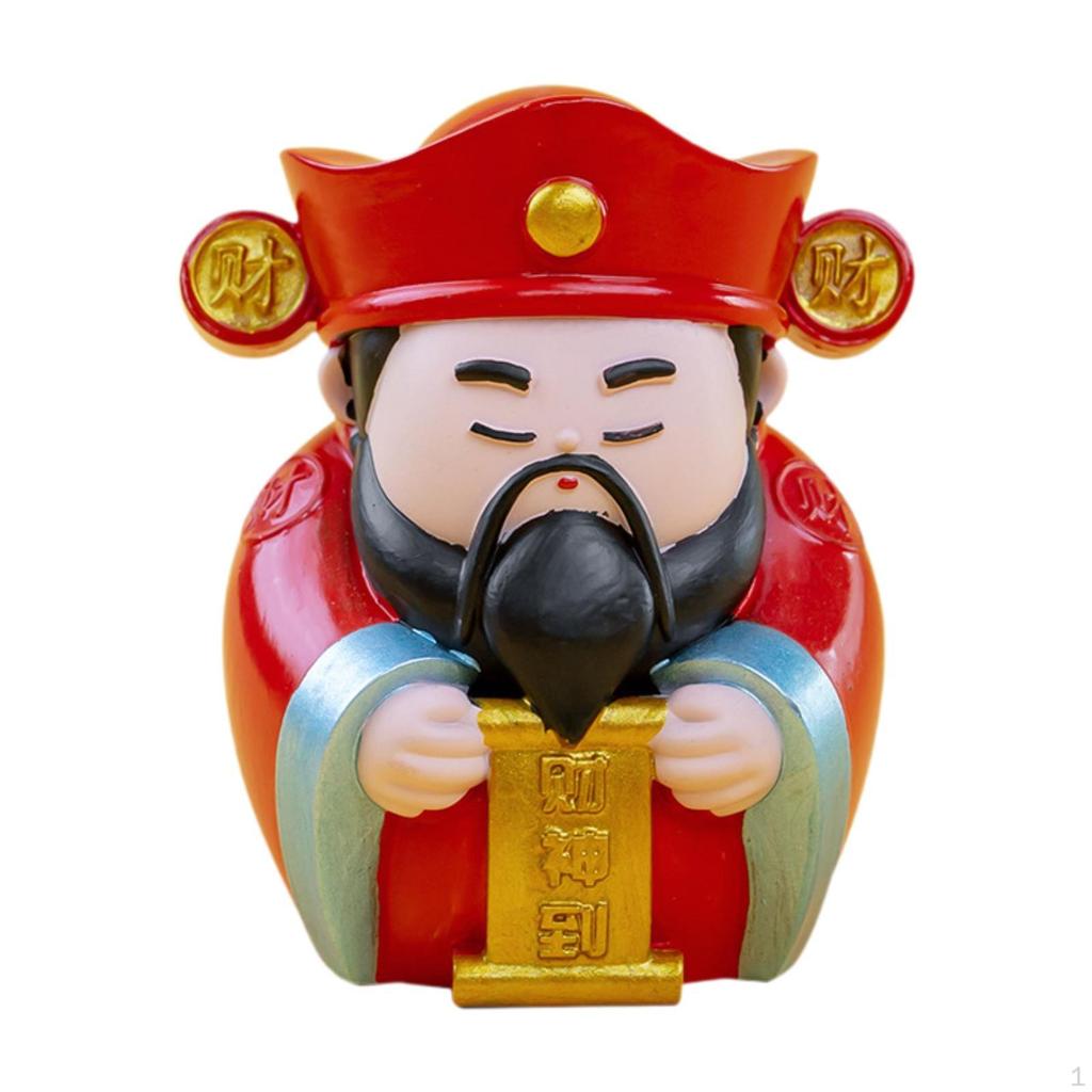 Chinese God Figure Miniature Decoration Year Figurine Desktop Ornament for Party Favors